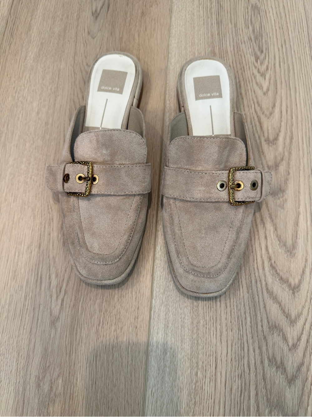 Dolce Vita Meegan suede-look buckle loafer mules 8